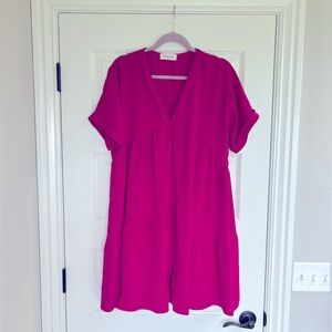 Magenta babydoll dress
